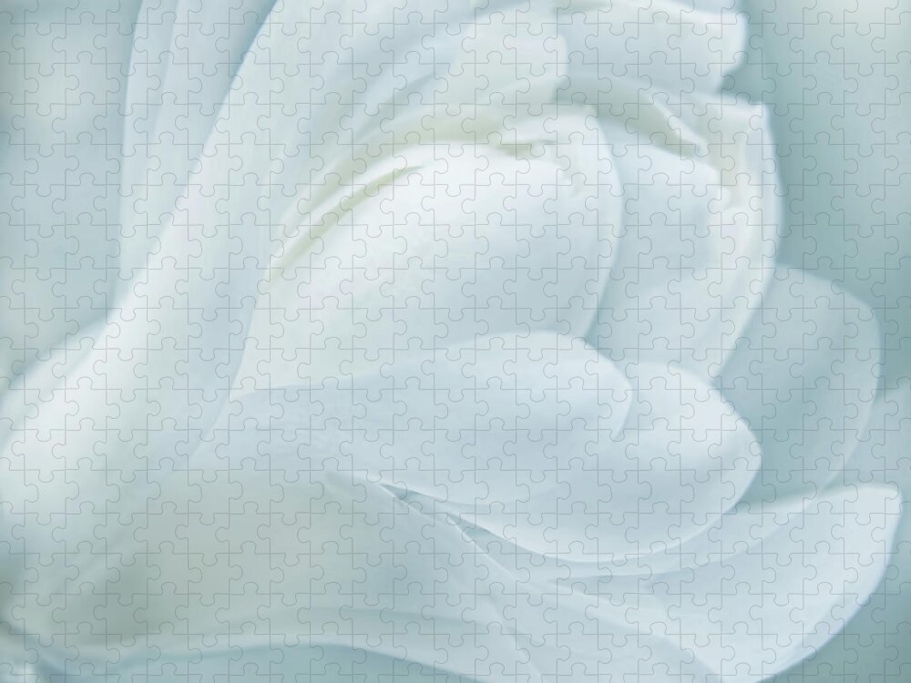 Magnolia Jigsaw Puzzle featuring the photograph Softness of a Aqua Blue Magnolia Flower by Jennie Marie Schell