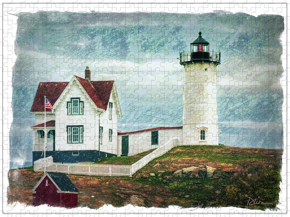 Lighthouse Jigsaw Puzzle featuring the photograph Maine Lighthouse by Peggy Dietz