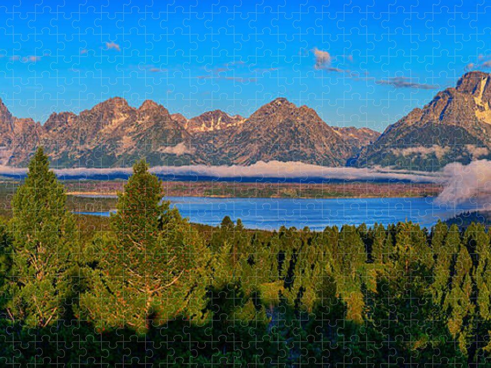 Tetons Jigsaw Puzzle featuring the photograph Majestic Tetons by Greg Norrell