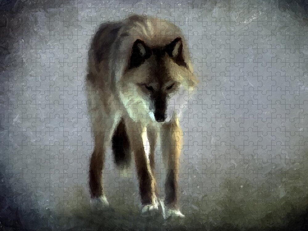 Wolf Jigsaw Puzzle featuring the photograph Majestic Wolf by David Dehner