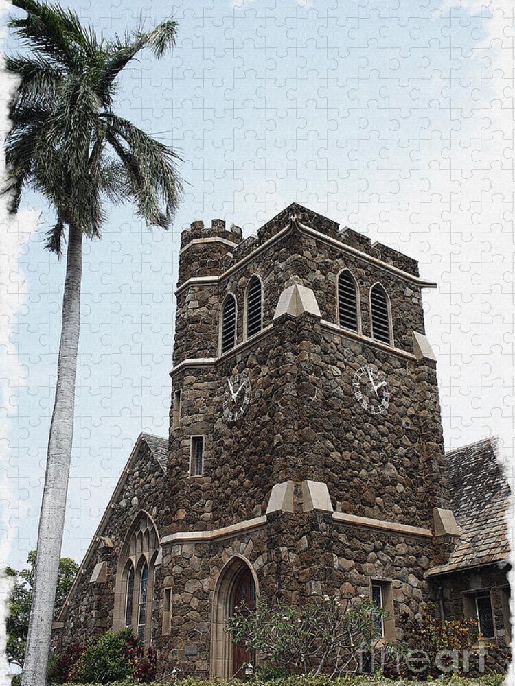 Church Jigsaw Puzzle featuring the photograph Makawao Union Church by Teresa Zieba