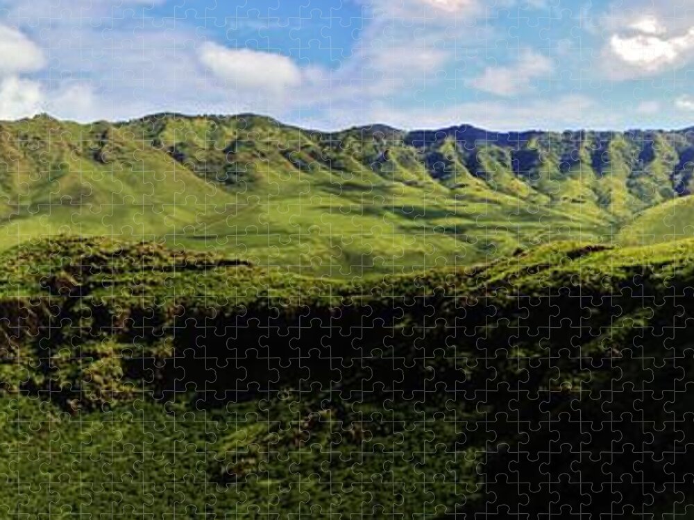 Makua Valley Jigsaw Puzzle featuring the photograph Makua Valley from above Makua Cave by Craig Wood