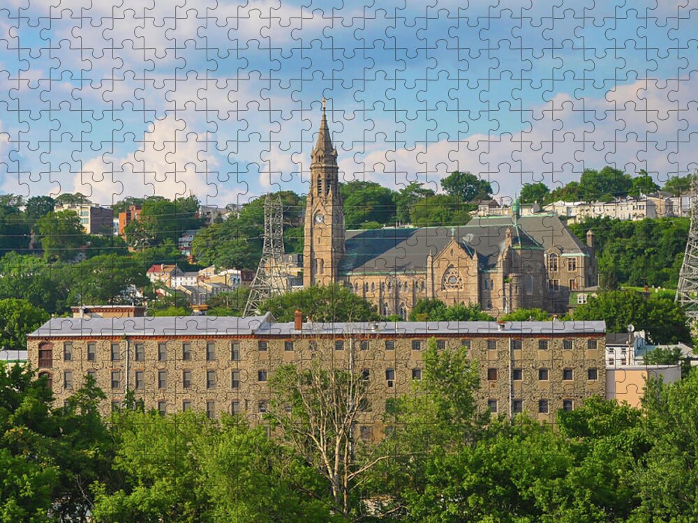 Manayunk Jigsaw Puzzle featuring the photograph Manayunk - St John the Baptist - Scofield Mill - Philadelphia by Bill Cannon