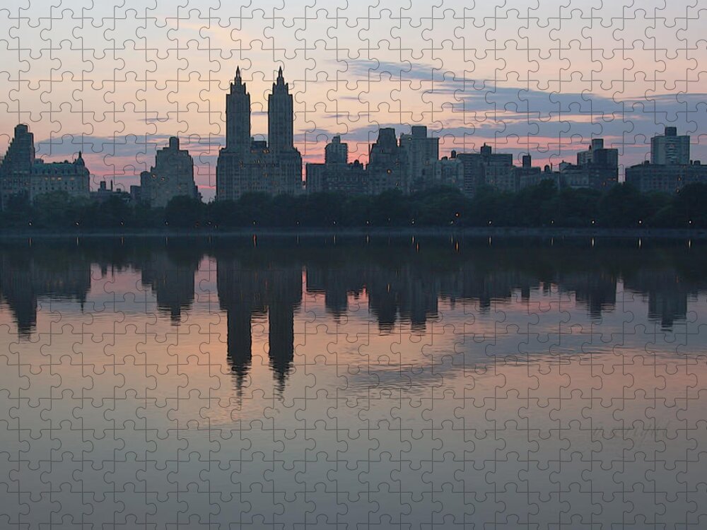 Manhattan Jigsaw Puzzle featuring the photograph Manhattan at Night by Yvonne Wright