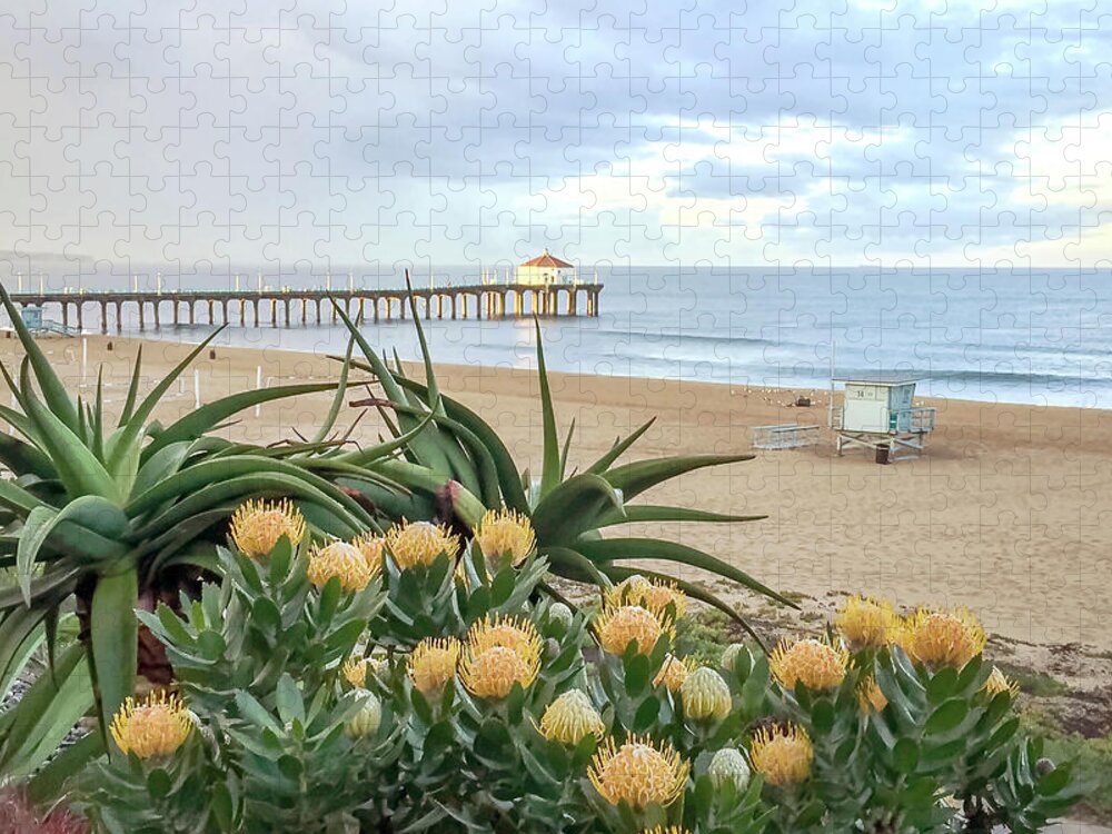 Manhattan Beach Jigsaw Puzzle featuring the photograph Manhattan Beach View by Art Block Collections