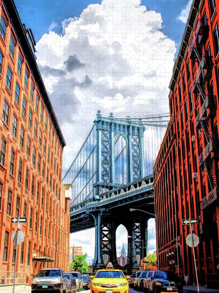 New York Jigsaw Puzzle featuring the painting Manhattan Bridge New York City by Christopher Arndt