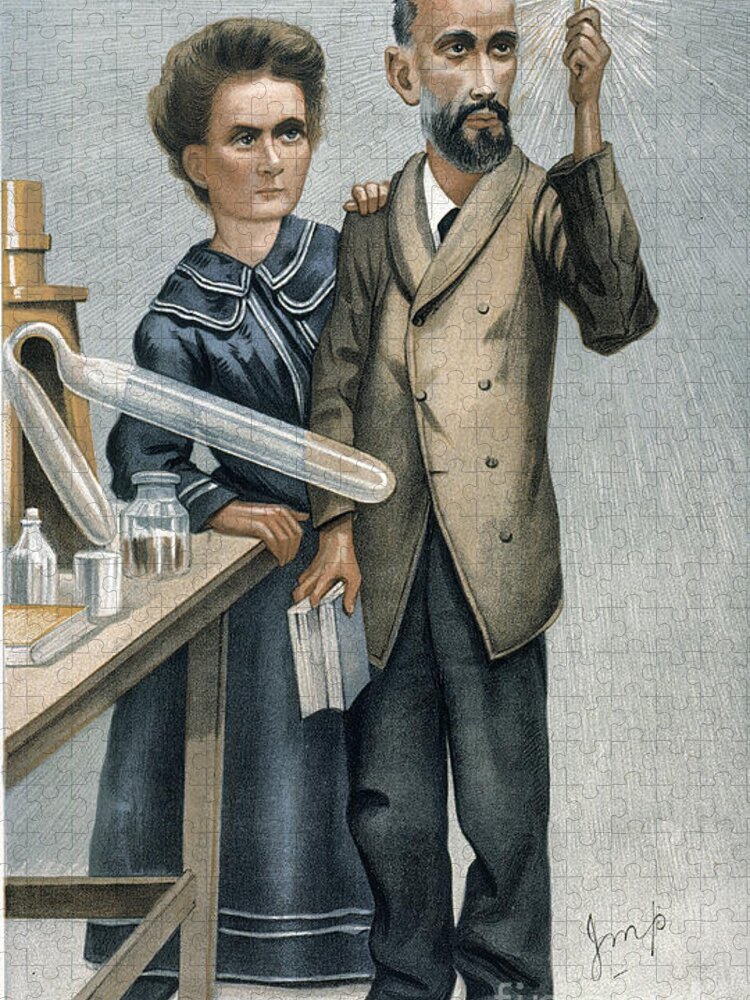 1904 Jigsaw Puzzle featuring the photograph Marie And Pierre Curie by Granger