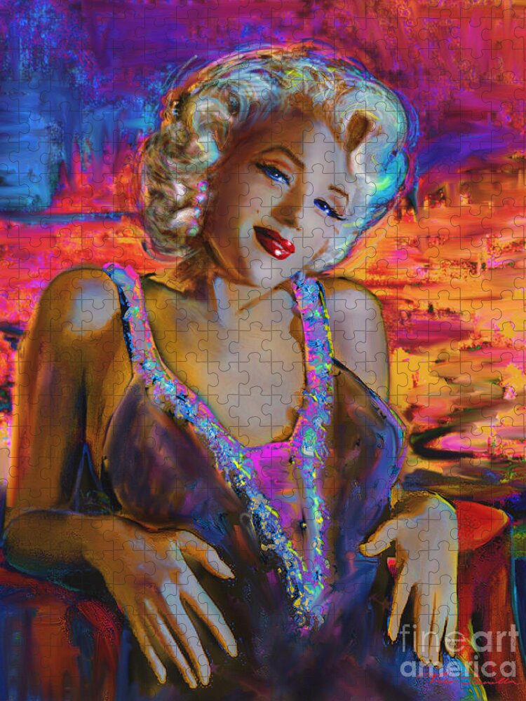 Marilyn Monroe Jigsaw Puzzle featuring the painting Marilyn Monroe 126 g by Theo Danella