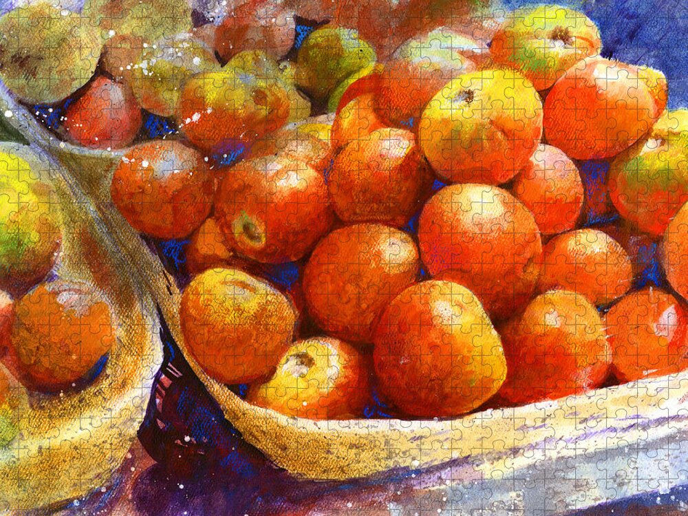 Fruit Jigsaw Puzzle featuring the painting Market Tomatoes by Andrew King