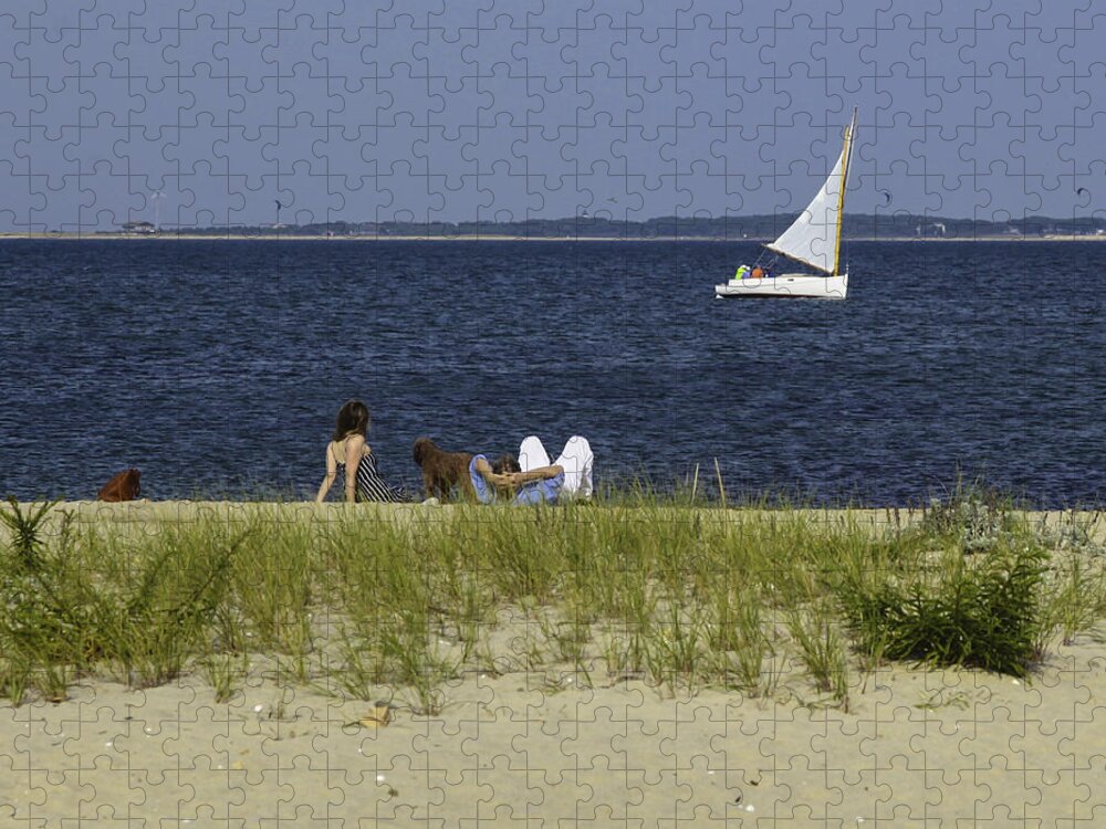Sailboat Jigsaw Puzzle featuring the photograph A Day At The Beach 2 - Martha's Vineyard by Madeline Ellis