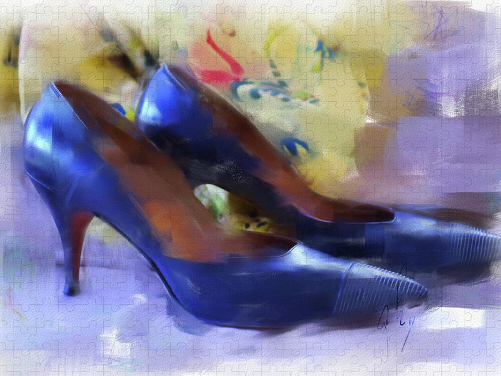 Shoes Jigsaw Puzzle featuring the digital art Mary's Mid-Century Moderne Collection No. 1 by Gina Harrison