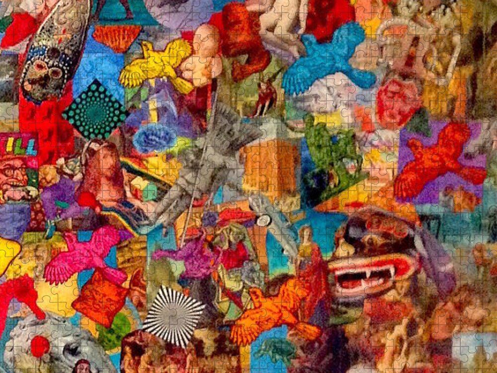  Jigsaw Puzzle featuring the digital art Masks by Steve Fields