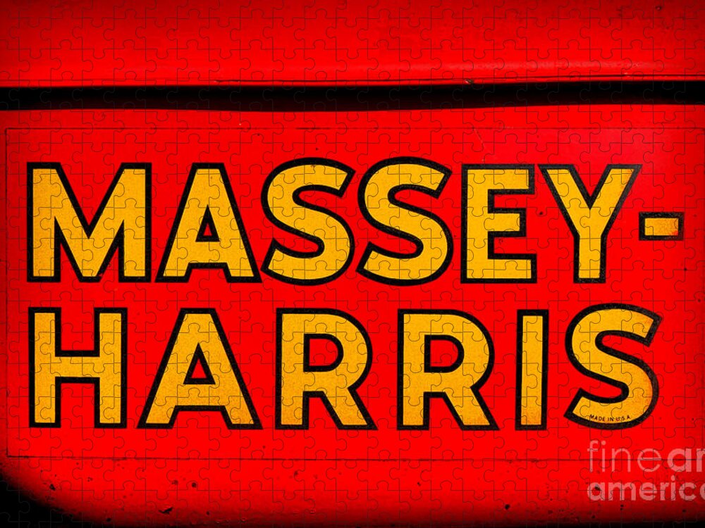 Massey Jigsaw Puzzle featuring the photograph Massey Harris Nameplate by Olivier Le Queinec