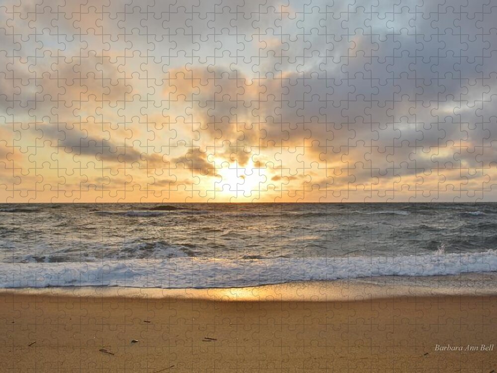 May Sunrise Jigsaw Puzzle featuring the photograph May Sunrise in OBX by Barbara Ann Bell