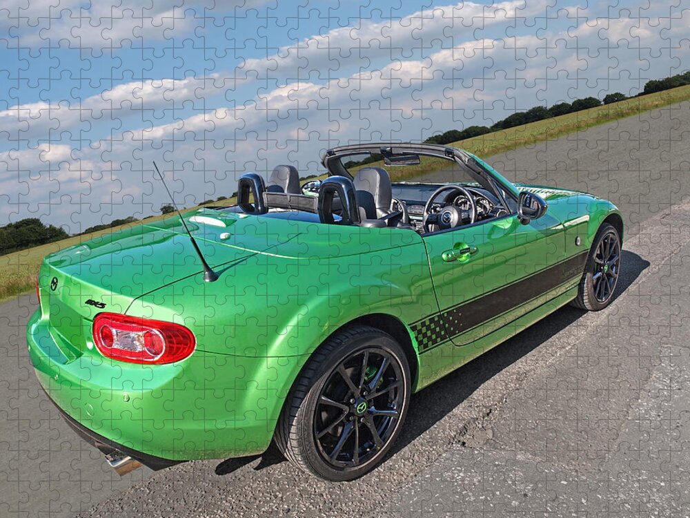 Mazda Jigsaw Puzzle featuring the photograph Mazda MX-5 Top Down Rear by Gill Billington