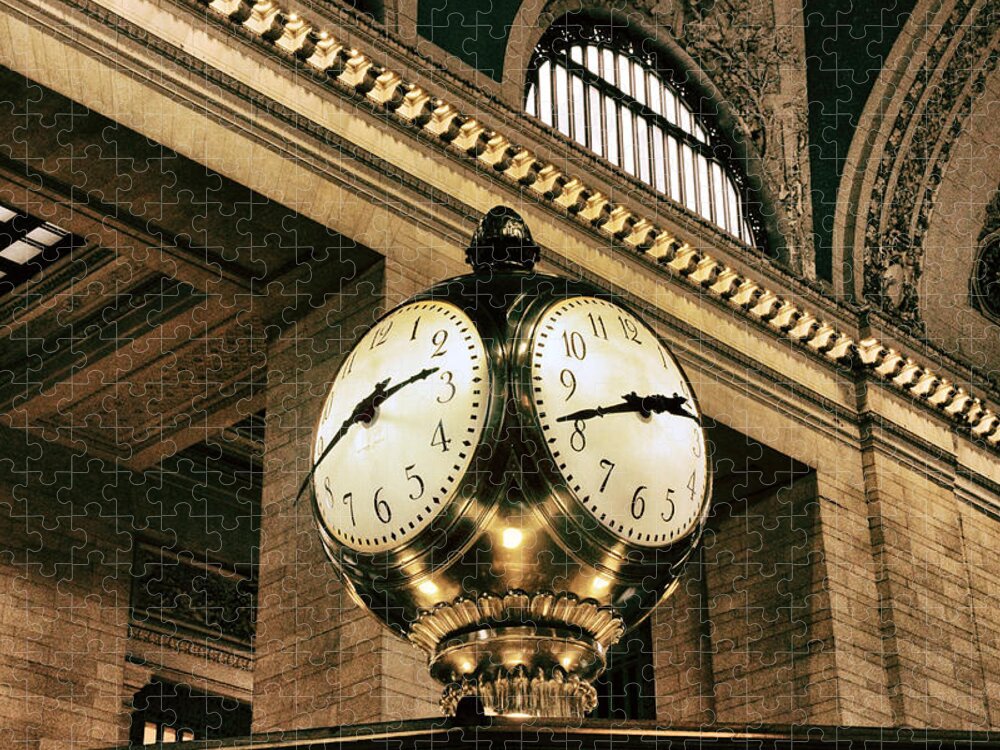 Grand Central Terminal Jigsaw Puzzle featuring the photograph Meet Me Under the Clock by Jessica Jenney