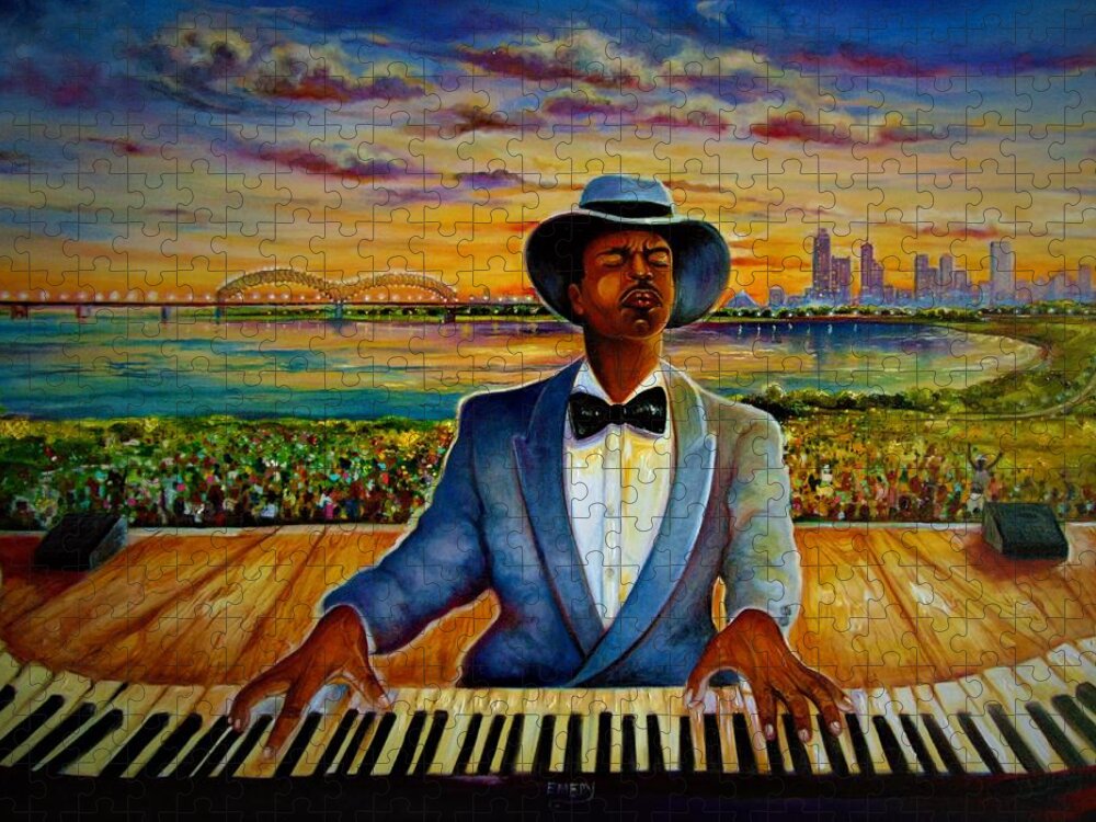 African American Art Jigsaw Puzzle featuring the painting Memphis In May by Emery Franklin