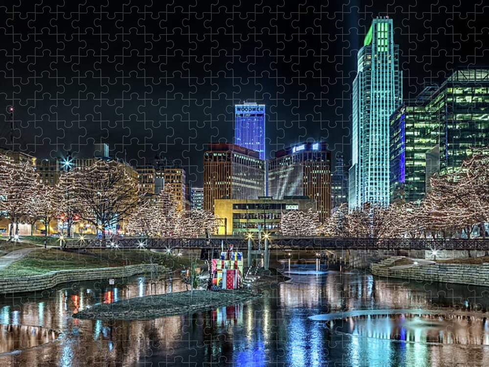 Omaha Jigsaw Puzzle featuring the photograph Merry Christmas Omaha by Susan Rissi Tregoning