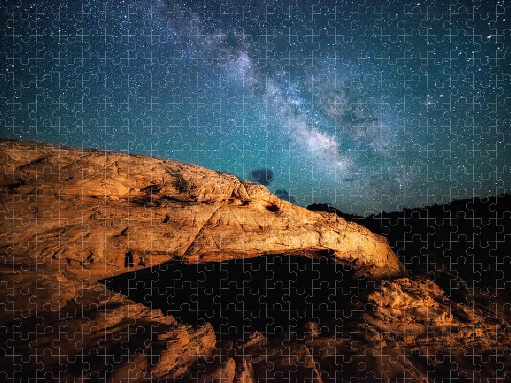Night Photography Jigsaw Puzzle featuring the photograph Mesa's Milky Way by Darren White