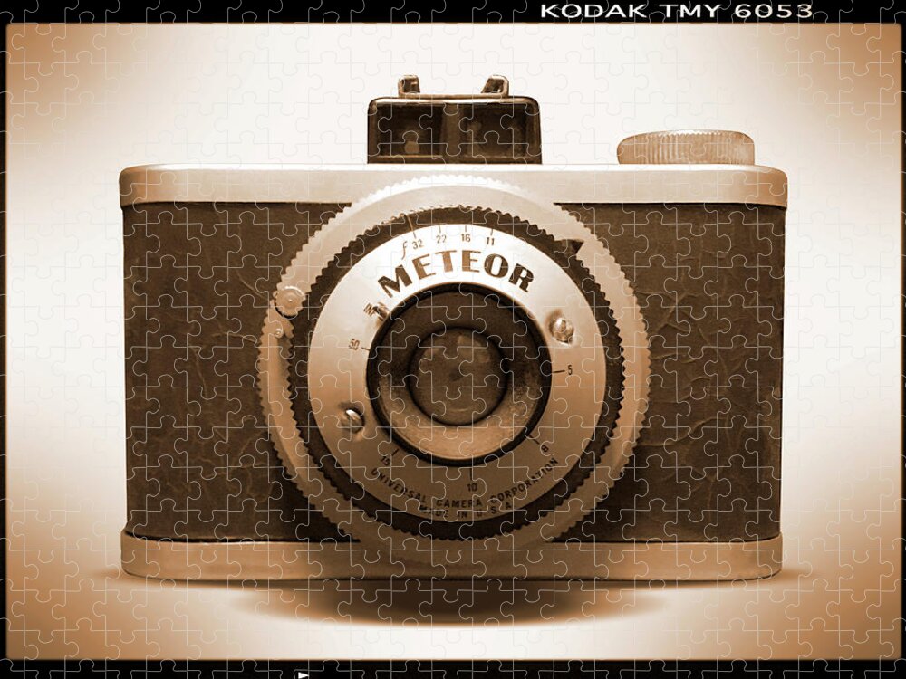 Vintage Meteor Camera Jigsaw Puzzle featuring the photograph Meteor Film Camera by Mike McGlothlen