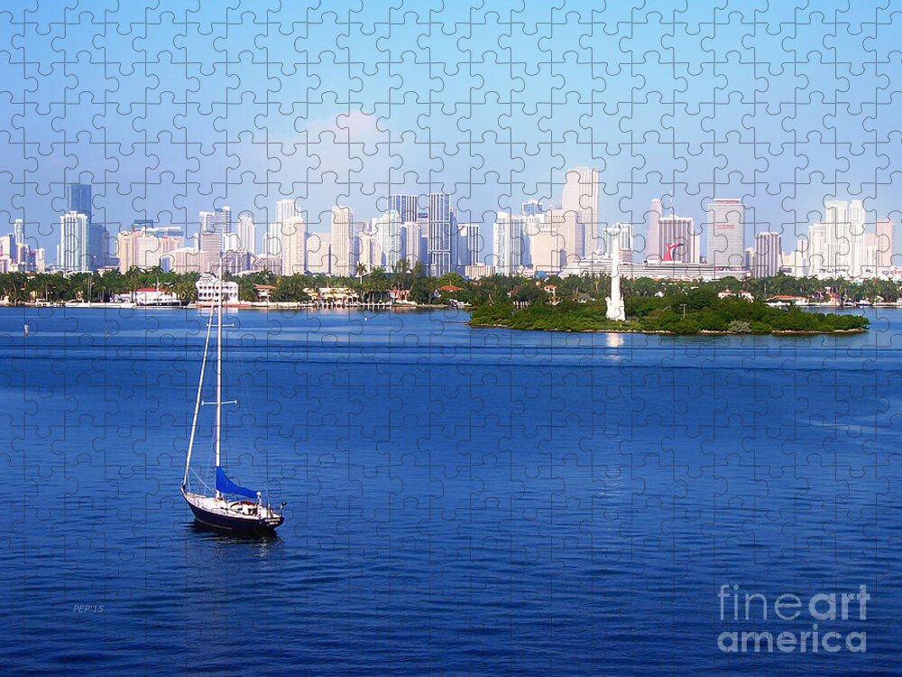 Florida Jigsaw Puzzle featuring the photograph Miami Florida Skyline by Phil Perkins