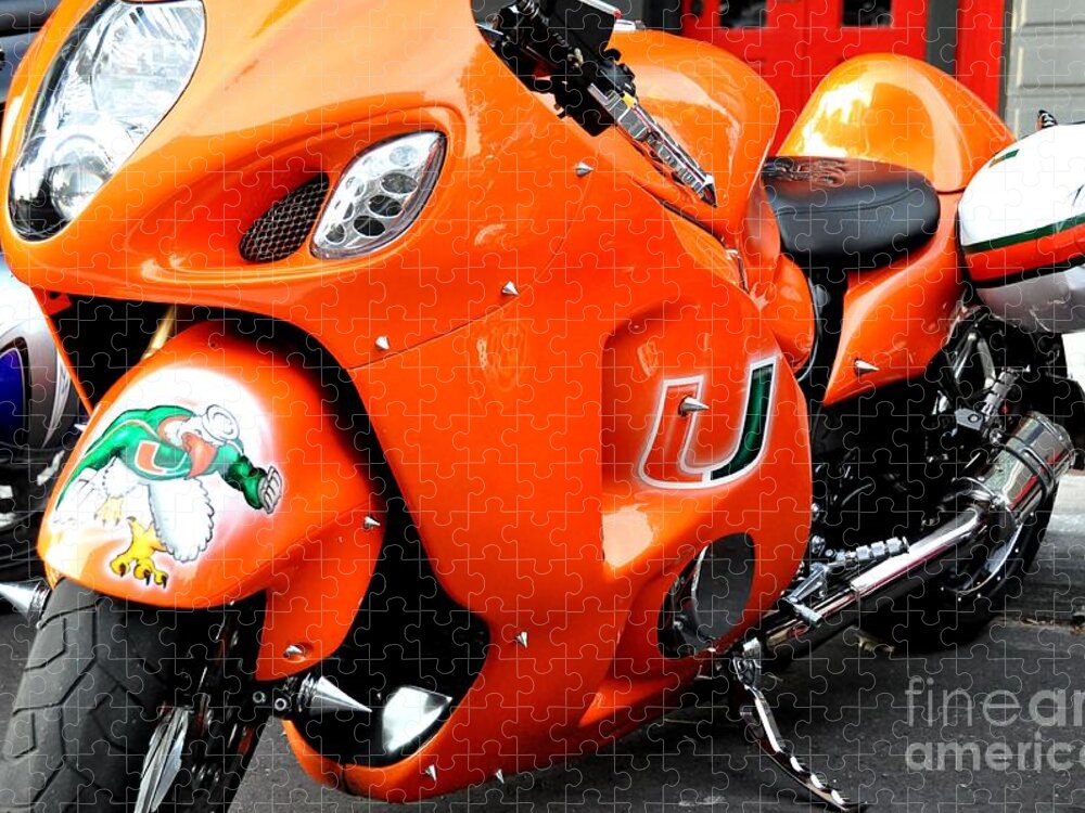 Motorcycle Jigsaw Puzzle featuring the photograph Miami Hurricane Cycle by John Black