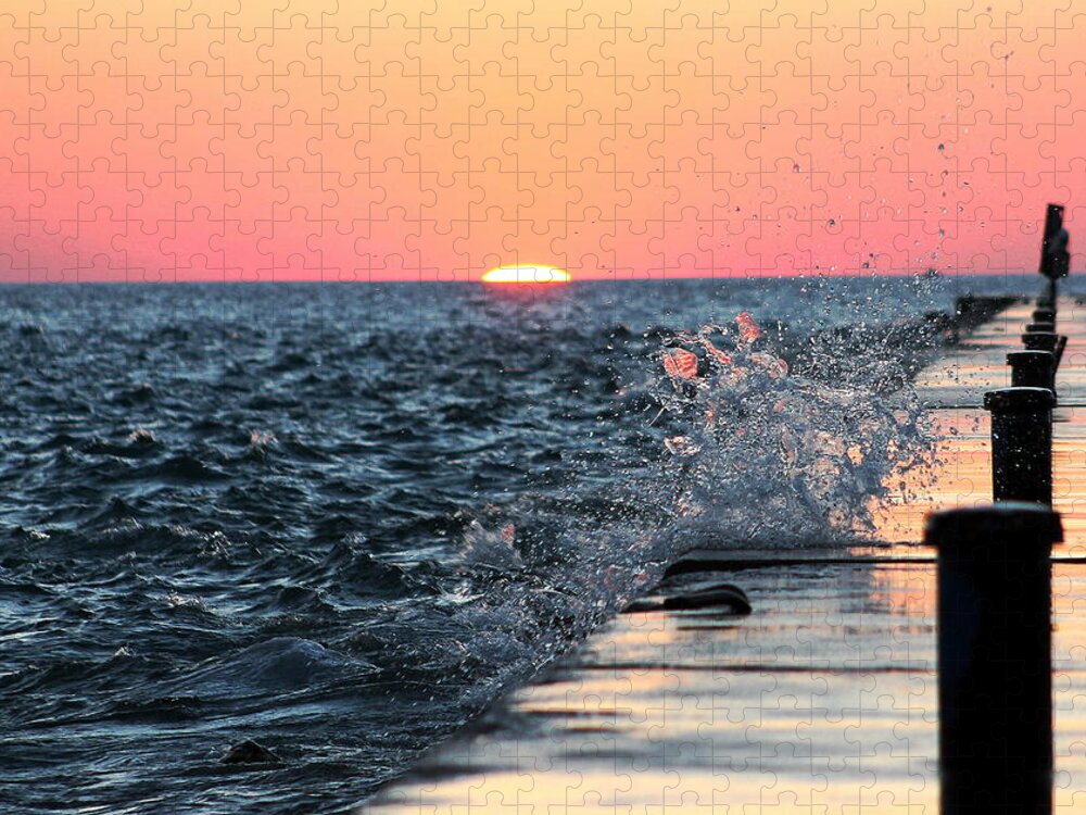 Splash Jigsaw Puzzle featuring the photograph Michigan Summer Sunset by Bruce Patrick Smith