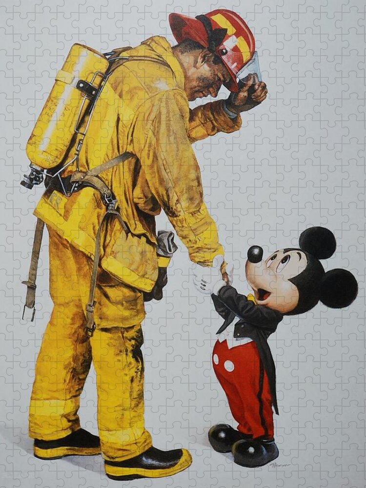 Magic Kingdom Jigsaw Puzzle featuring the photograph Mickey And The Bravest by Rob Hans
