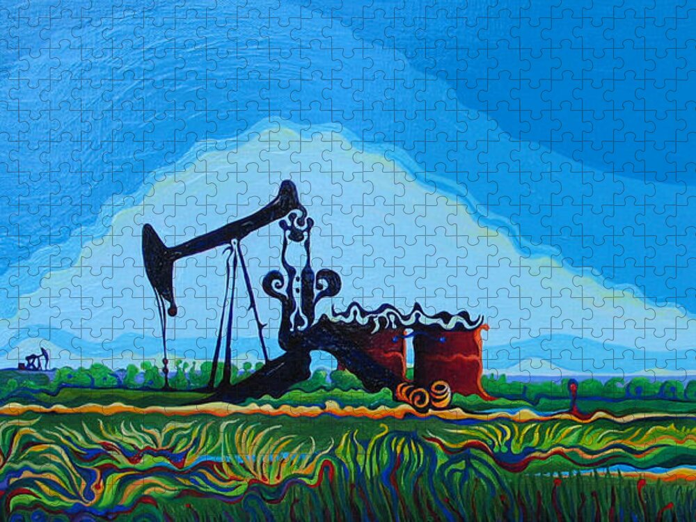 Oil Jigsaw Puzzle featuring the painting Midland Mosquito by Amy Ferrari