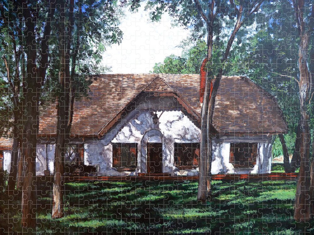 955 Marymount Jigsaw Puzzle featuring the painting Miller Homestead by Tom Roderick