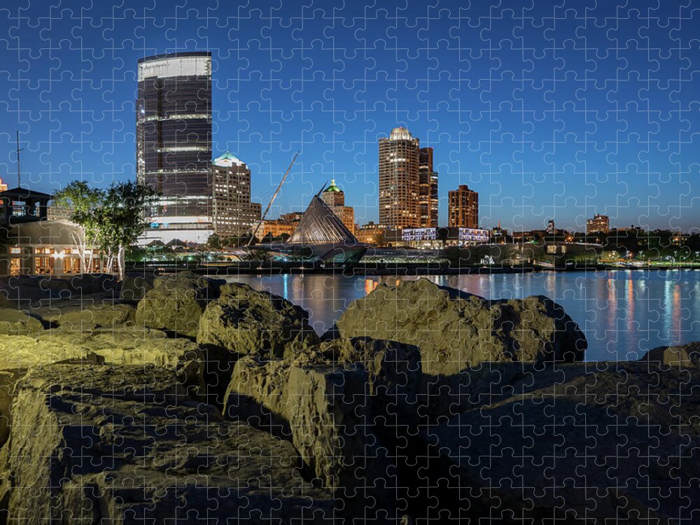 Milwaukee Jigsaw Puzzle featuring the photograph Milwaukee at the Lake by James Meyer