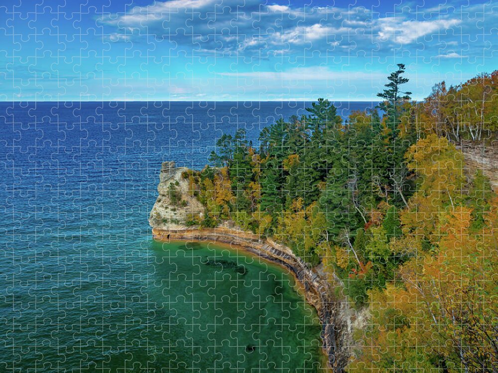 Lake Superior Jigsaw Puzzle featuring the photograph Miners Castle by Gary McCormick