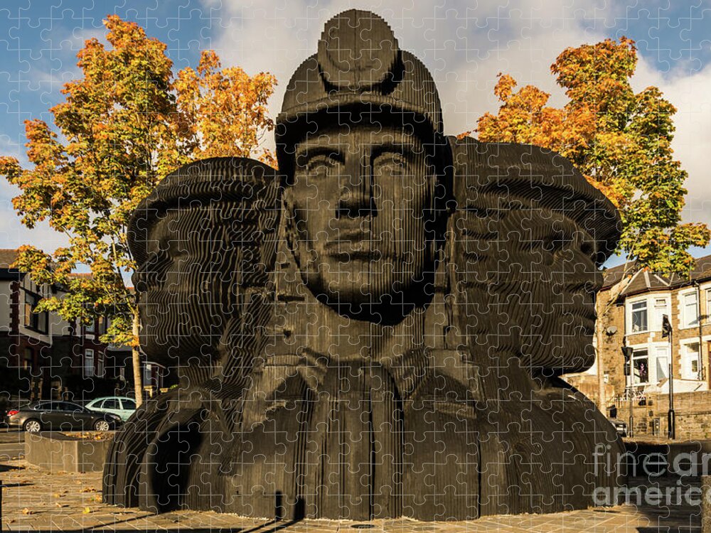 Bargoed Miners Jigsaw Puzzle featuring the photograph Miners In The Autumn by Steve Purnell