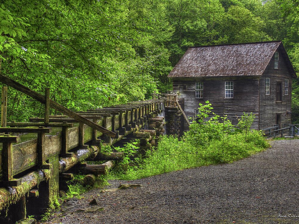 Reid Callaway Historic Mingus Mil Images Jigsaw Puzzle featuring the photograph Mingus Mill 2 Mingus Creek Great Smoky Mountains Art by Reid Callaway