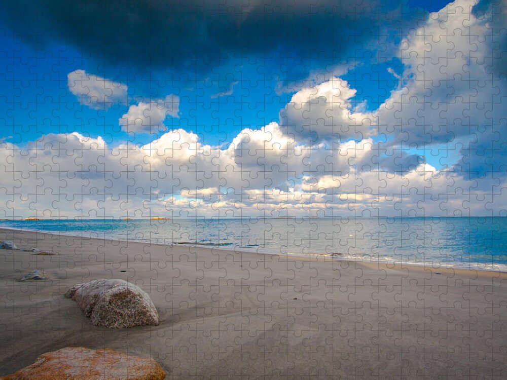 New England Beach Jigsaw Puzzle featuring the photograph Minot Beach in Scituate Massachusetts by Brian MacLean
