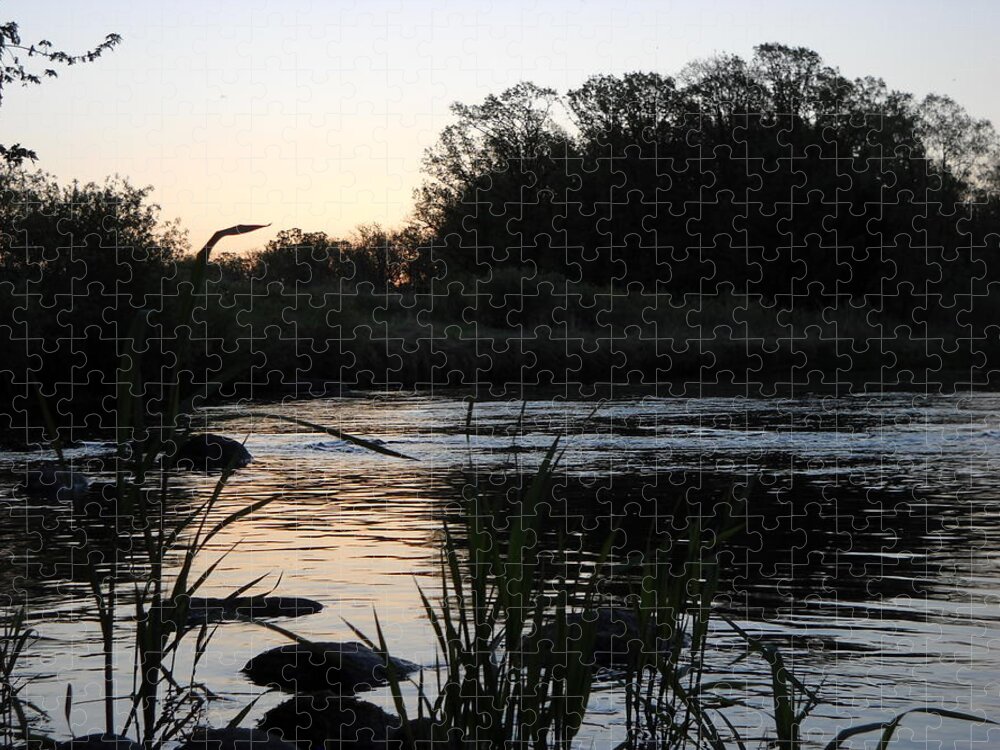 Mississippi River Jigsaw Puzzle featuring the photograph Mississippi river Dawn light by Kent Lorentzen