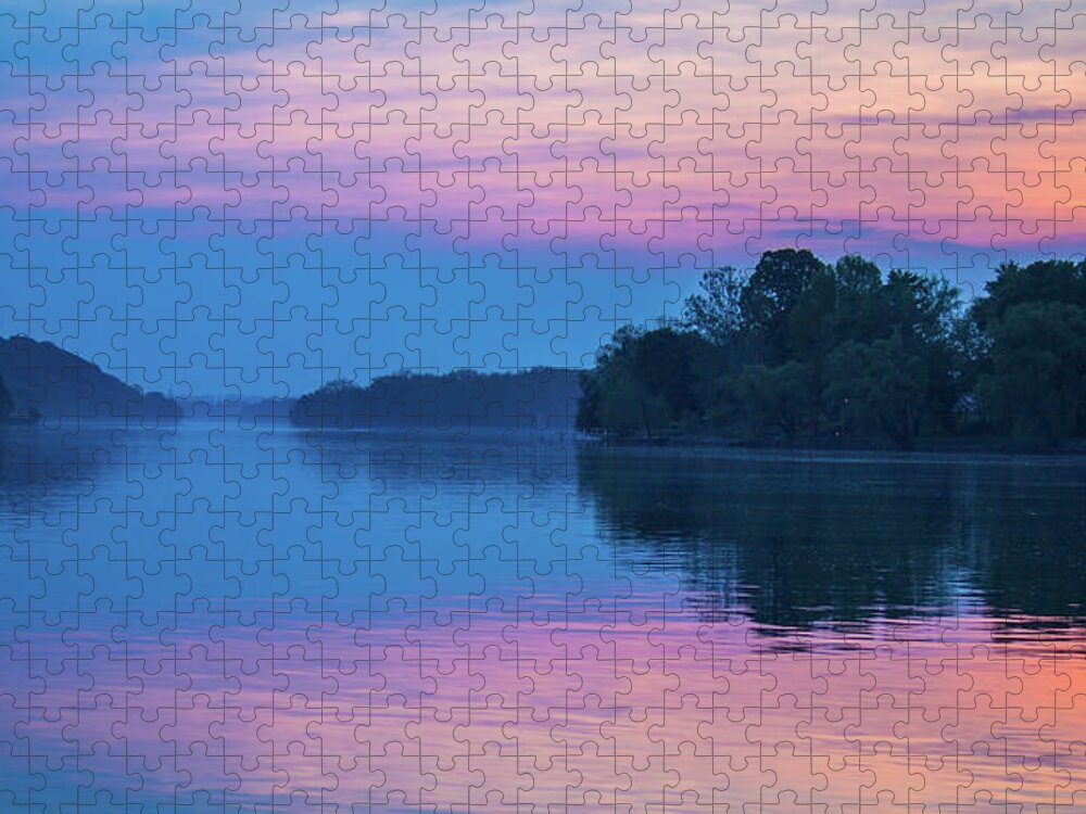 Mist Jigsaw Puzzle featuring the photograph Mist on the Ohio River by Jonny D