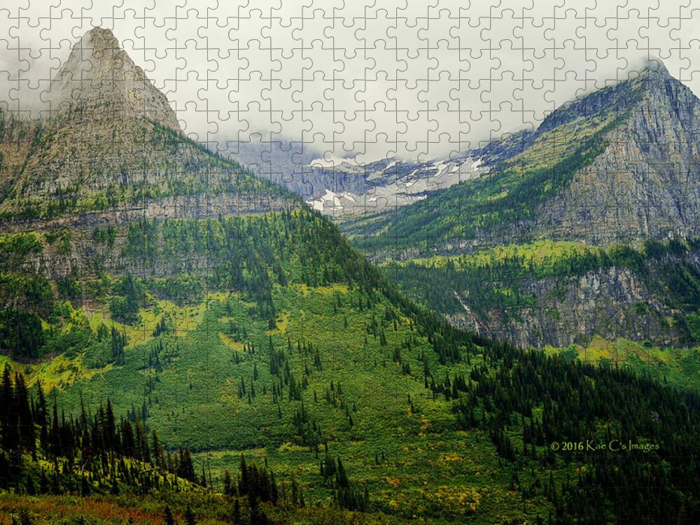 Mountains Jigsaw Puzzle featuring the photograph Misty Glacier National Park View by Kae Cheatham