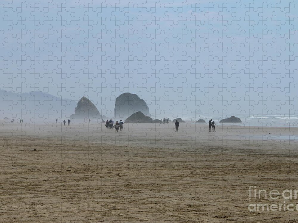 Oregon Jigsaw Puzzle featuring the photograph Misty Morning At Cannon Beach by Christiane Schulze Art And Photography