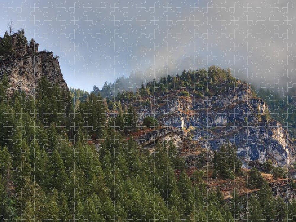 Canyon Jigsaw Puzzle featuring the photograph Misty Ridge by David Andersen