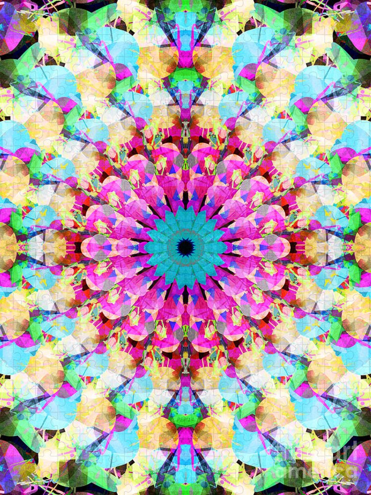 Mandala Jigsaw Puzzle featuring the digital art Mixed Media Mandala 9 by Phil Perkins