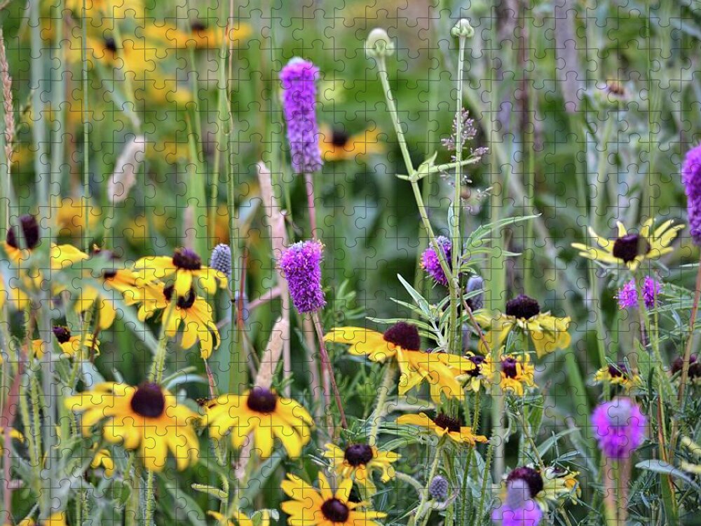 Purple Prairie Clover Jigsaw Puzzle featuring the photograph Mixed Natural Bouquet 2 by Bonfire Photography