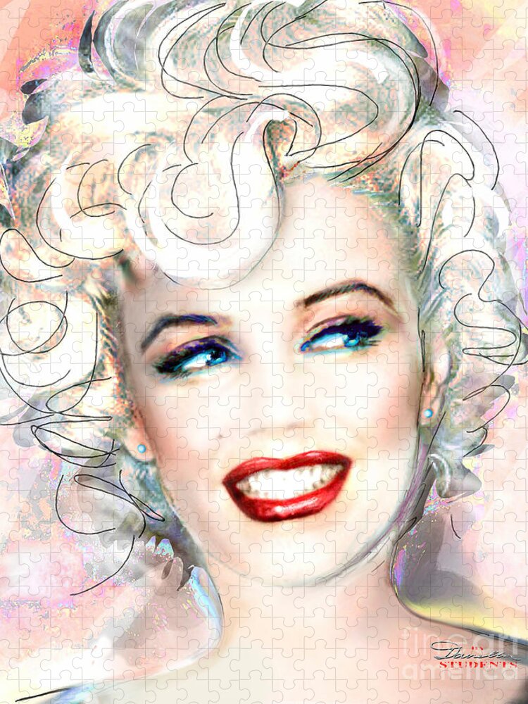 Marilyn Jigsaw Puzzle featuring the painting MMother Of Pearl P by Theo Danella