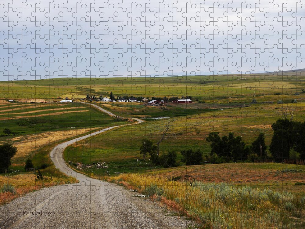 Ranch Scene Jigsaw Puzzle featuring the photograph Montana Ranch 3 by Kae Cheatham