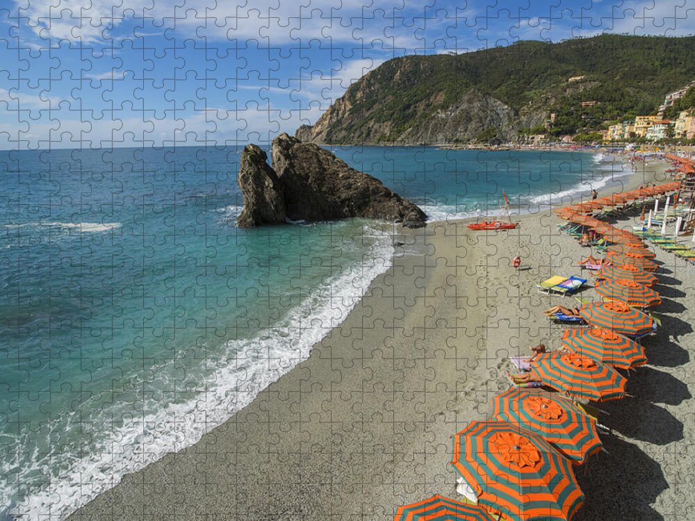 Monterosso Jigsaw Puzzle featuring the photograph Monterosso Beach Day by Brad Scott