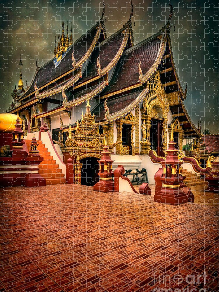 Chiang Mai Jigsaw Puzzle featuring the photograph Monthian Temple Chiang Mai by Adrian Evans