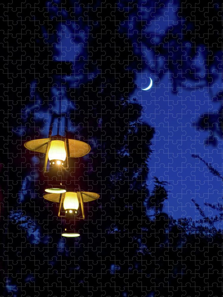Magic Kingdom Jigsaw Puzzle featuring the photograph Moon Lanterns by Mark Andrew Thomas