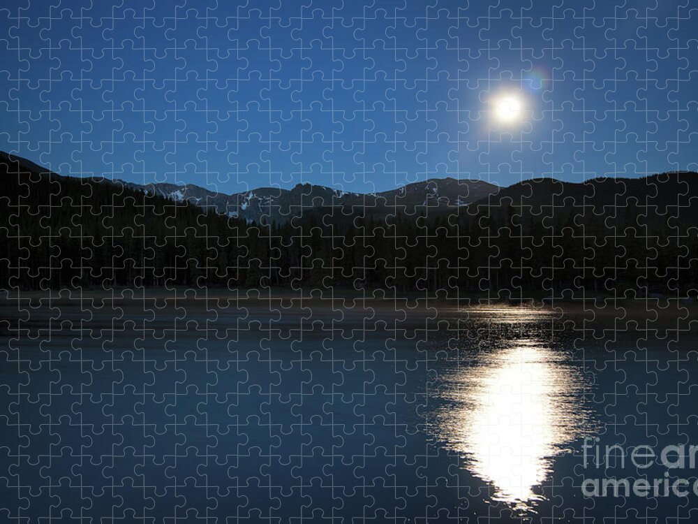 Moonshine Reflection Jigsaw Puzzle featuring the photograph Moon Shine by Jim Garrison