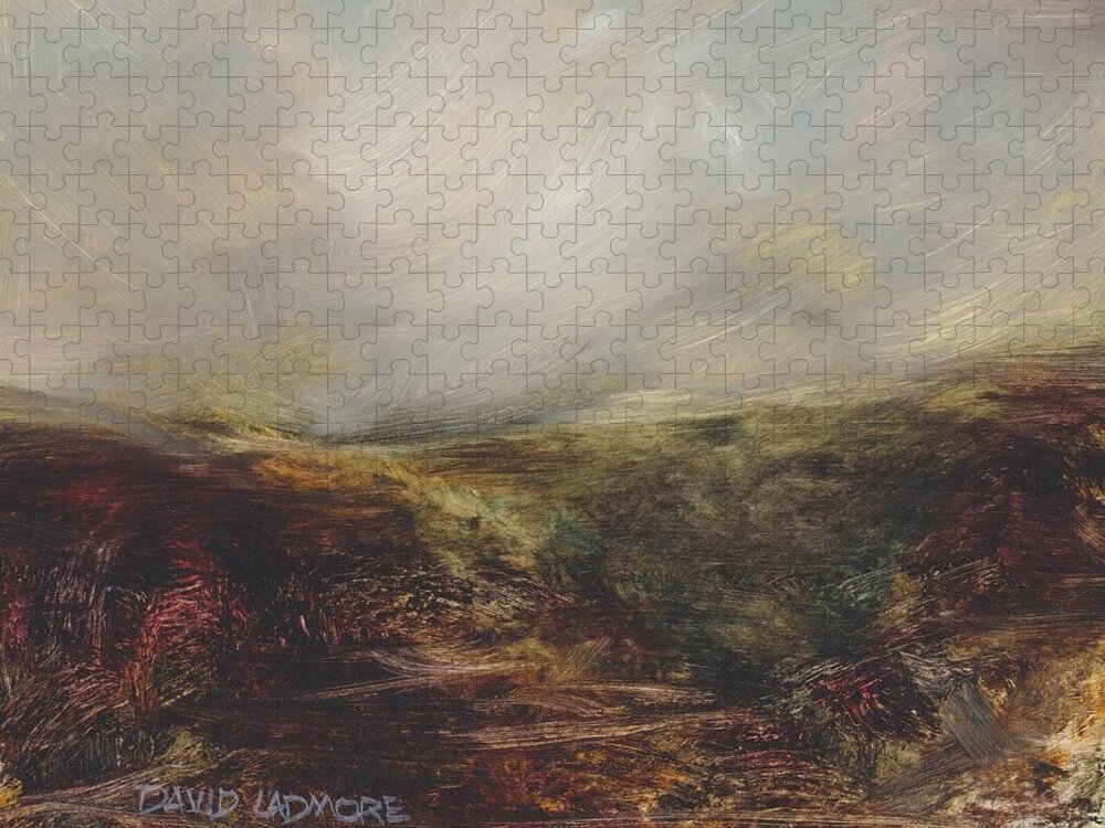 Moorland Jigsaw Puzzle featuring the painting Moorland 76 by David Ladmore