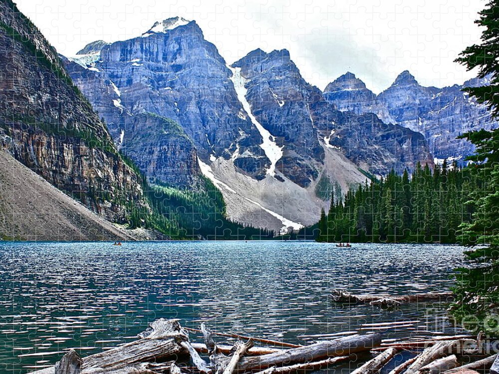 Lake Jigsaw Puzzle featuring the photograph Moraine Lake in Color by Linda Bianic